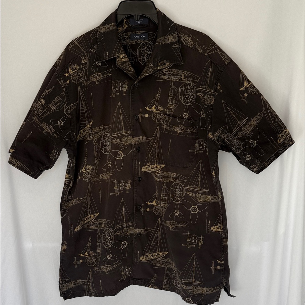 Nautica Black and Gold Dress Shirt